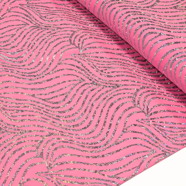 60" Holographic Lycra Fabric, Poly / Spandex - Dark Gold and Black