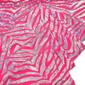 Tela Licra Holográfica 60", Estampado de Zebra Rosa y Plateado - 1 yarda