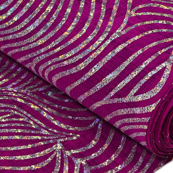 60" Holographic Lycra Fabric, Poly / Spandex - Dark Gold and Black