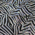 Tela Licra Holográfica 60", Estampado de Zebra Nergro y Plateado - 1 yarda
