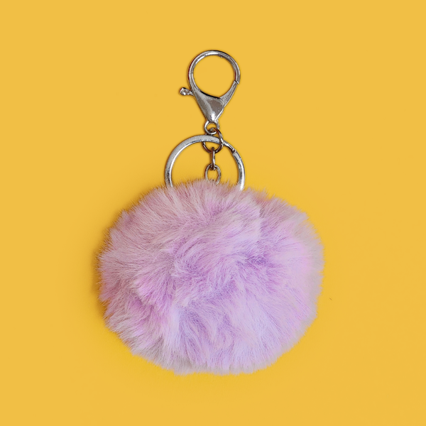Lilac Pom-Pom Keychain; 1 Piece