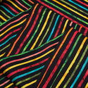 Tela Estampada de 100% Algodón 44/45" Líneas Coloridas, Negro - 1 yarda