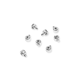 Lollipop Crimp Beads, Silver Plated Brass - 3mm; 8pcs