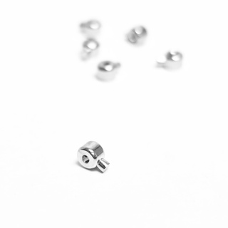 Lollipop Crimp Beads, Silver Plated Brass - 3mm; 8pcs