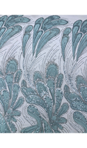 Tela Tulle de Encaje Bordada 65”, Azul Claro - 1 yarda