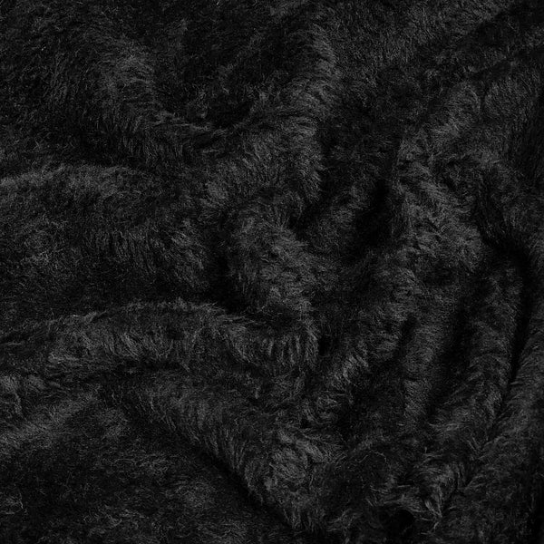 Peluche/ Faux Fur Fabric, 60" Wide - 100% Polyester, Black