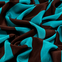 Tela Peach Skin Estampada 60", 1 yarda - Líneas Marrón y Teal