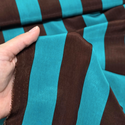 Tela Peach Skin Estampada 60", 1 yarda - Líneas Marrón y Teal