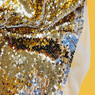 Double Sided Sequins Fabric, Gold & Silver - 60" Wide