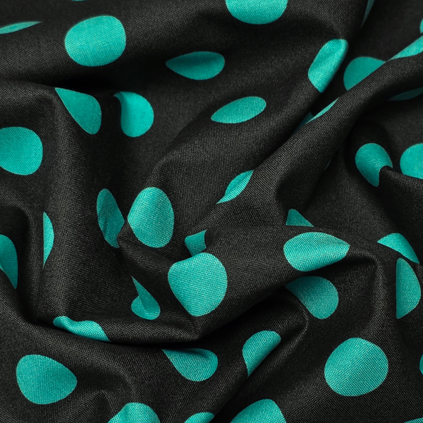 Tela Estampada de 100% Algodón 44" Polka Dots Grandes, Fern - 1 yarda