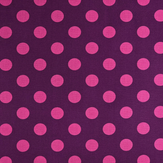 Tela Estampada de 100% Algodón 44" Polka Dots Grandes, Foxglove - 1 yarda