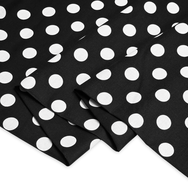 Tela Estampada de 100% Algodón 44" Polka Dots Grandes, Ink - 1 yarda
