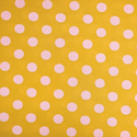 Tela Estampada de 100% Algodón 44" Polka Dots Grandes, Marigold - 1 yarda