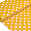 Tela Estampada de 100% Algodón 44" Polka Dots Grandes, Marigold - 1 yarda