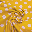 Tela Estampada de 100% Algodón 44" Polka Dots Grandes, Marigold - 1 yarda