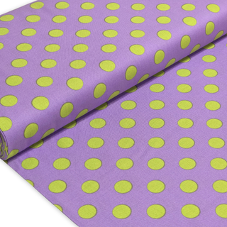 Tela Estampada de 100% Algodón 44" Polka Dots Grandes, Orchid - 1 yarda