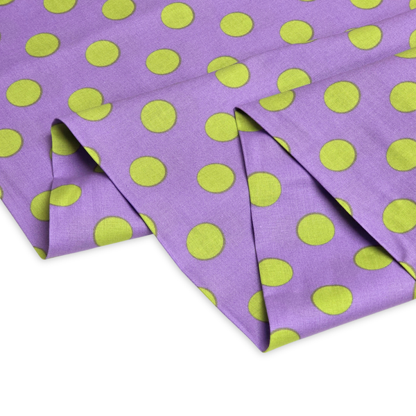 Tela Estampada de 100% Algodón 44" Polka Dots Grandes, Orchid - 1 yarda