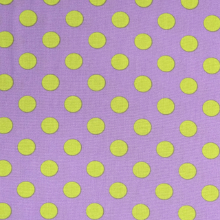 Tela Estampada de 100% Algodón 44" Polka Dots Grandes, Orchid - 1 yarda