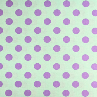 Tela Estampada de 100% Algodón 44" Polka Dots Grandes, Petunia - 1 yarda