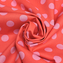 Tela Estampada de 100% Algodón 44" Polka Dots Grandes, Poppy - 1 yarda