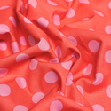 Tela Estampada de 100% Algodón 44" Polka Dots Grandes, Poppy - 1 yarda