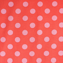 Tela Estampada de 100% Algodón 44" Polka Dots Grandes, Poppy - 1 yarda