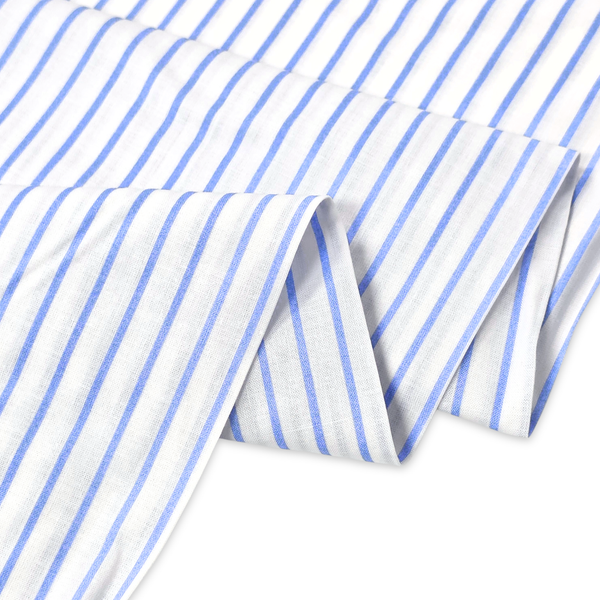 Tela Estampada de 100% Algodón 44" Rayas Finas, Azul - 1 yarda