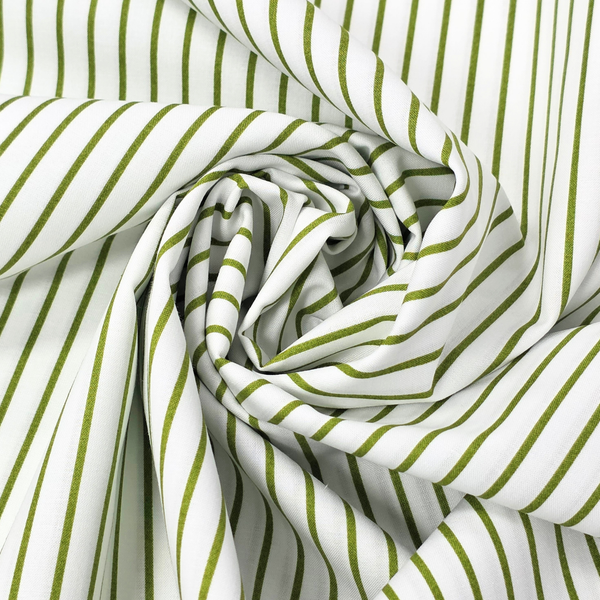 100% Cotton Printed Fabric, 44/45" Green Stripes