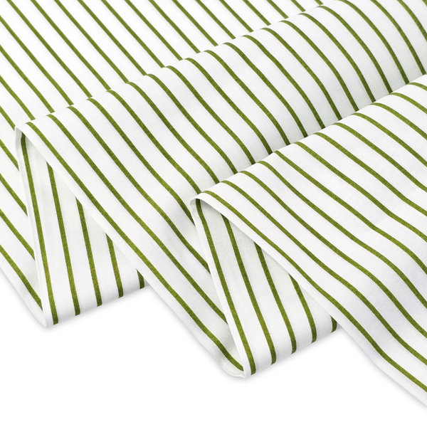 100% Cotton Printed Fabric, 44/45" Green Stripes