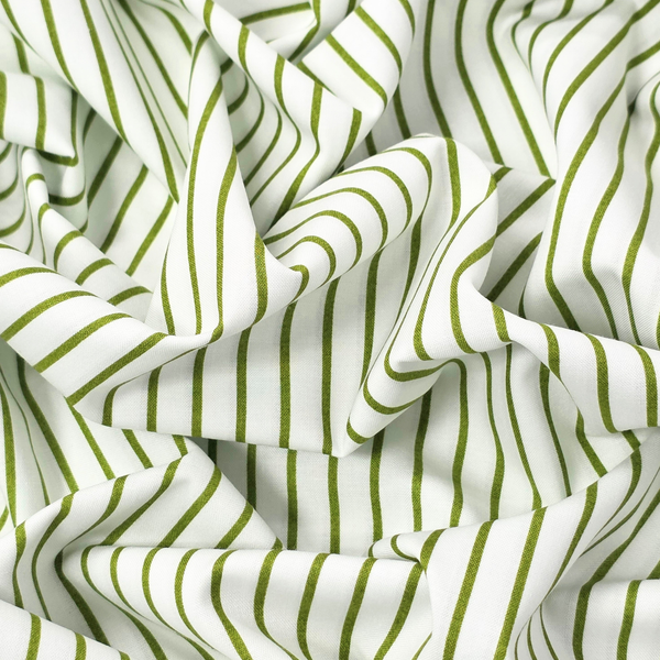 100% Cotton Printed Fabric, 44/45" Green Stripes
