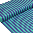 Tela Estampada de 100% Algodón 44" Rayas, Iris - 1 yarda
