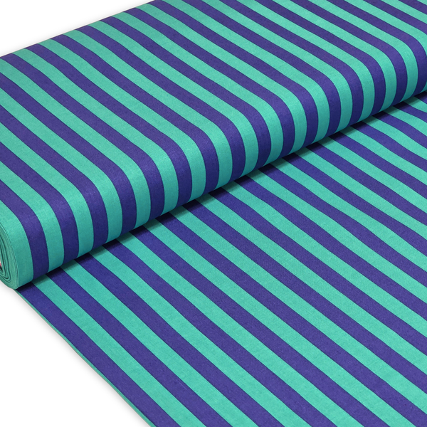 Tela Estampada de 100% Algodón 44" Rayas, Iris - 1 yarda