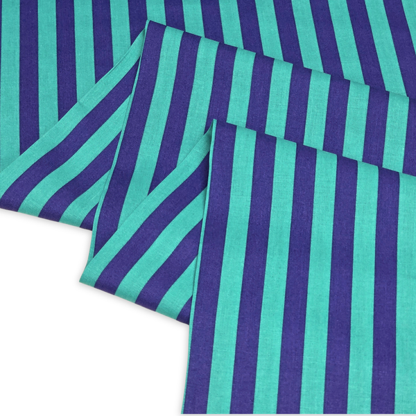 Tela Estampada de 100% Algodón 44" Rayas, Iris - 1 yarda