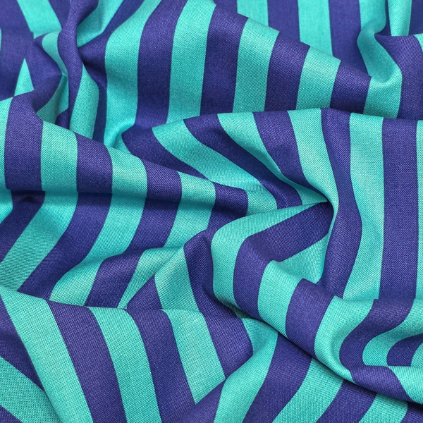 Tela Estampada de 100% Algodón 44" Rayas, Iris - 1 yarda