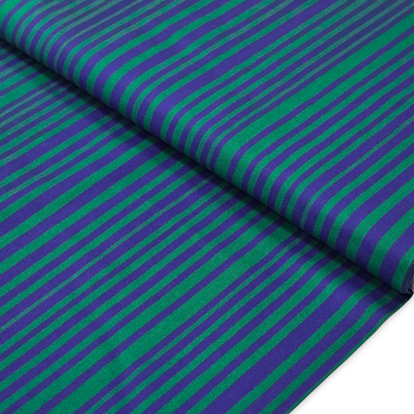 100% Cotton Printed Fabric, 44/45" Green Stripes