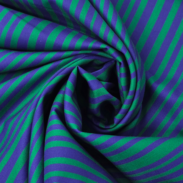 100% Cotton Printed Fabric, 44/45" Green Stripes
