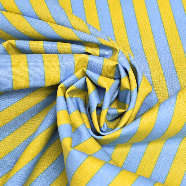 Tela Estampada de 100% Algodón 44" Rayas, Myrtle - 1 yarda
