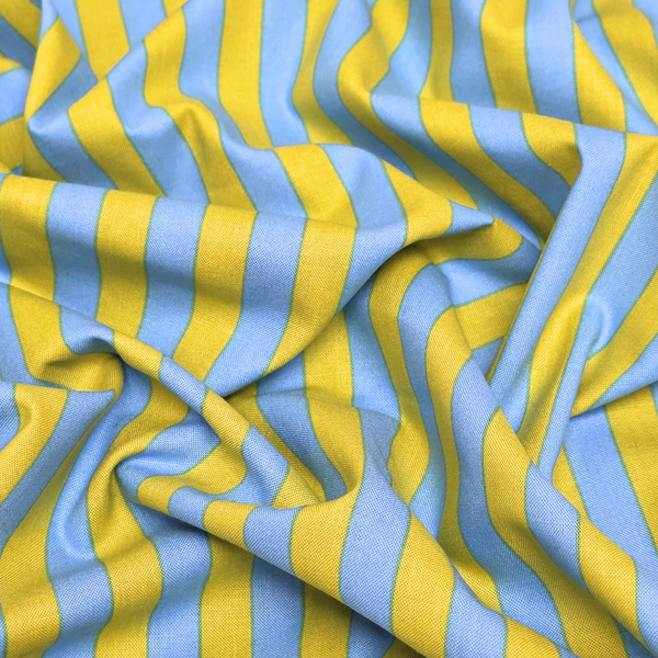 Tela Estampada de 100% Algodón 44" Rayas, Myrtle - 1 yarda