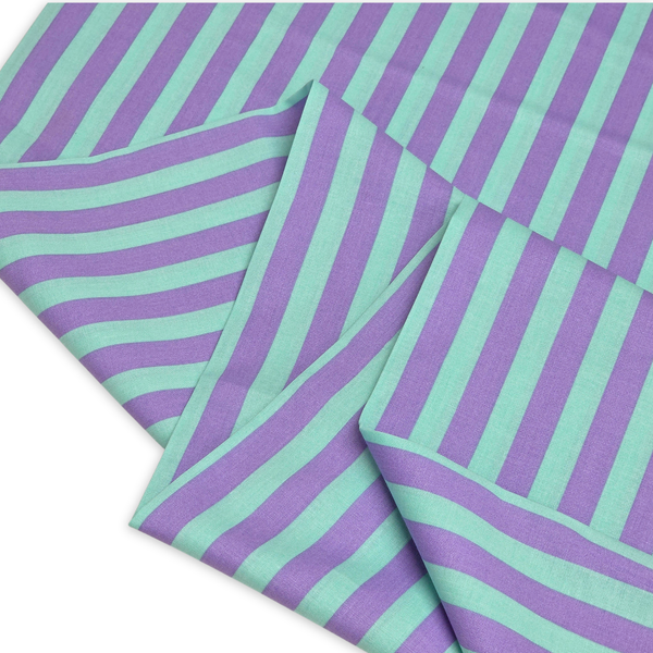 Tela Estampada de 100% Algodón 44" Rayas, Petunia - 1 yarda