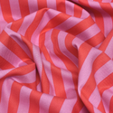 Tela Estampada de 100% Algodón 44" Rayas, Poppy - 1 yarda