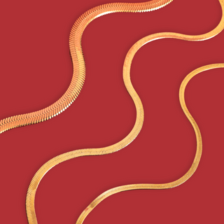 Cadena Serpiente con Cierre de Langosta - Brass con Doble Baño de Oro Laminado, 1 pieza