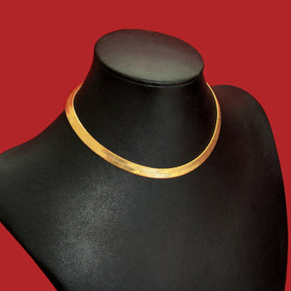 Cadena Serpiente con Cierre de Langosta - Brass con Doble Baño de Oro Laminado, 1 pieza
