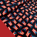 Orgullo Boricua - Tela de Bandera de Puerto Rico - Cotton Puerto Rico Fabric / 100% Algodón, Color Negro, 44/45" Ancho