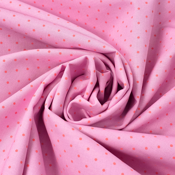 Tela Estampada de 100% Algodón 44" Polka Dots Pequeños, Candy - 1 yarda