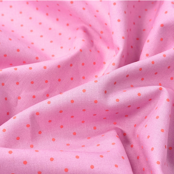 Tela Estampada de 100% Algodón 44" Polka Dots Pequeños, Candy - 1 yarda