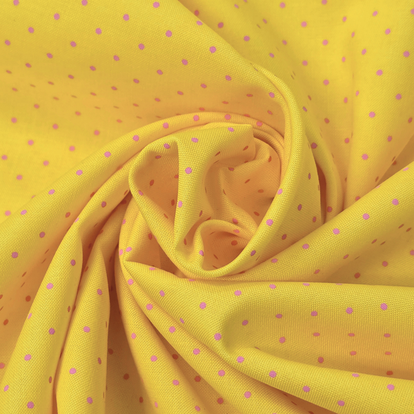 Tela Estampada de 100% Algodón 44" Polka Dots Pequeños, Flare - 1 yarda