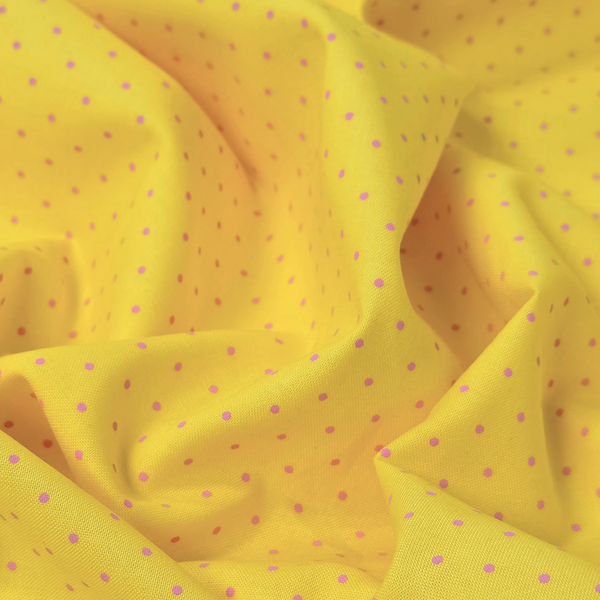 Tela Estampada de 100% Algodón 44" Polka Dots Pequeños, Flare - 1 yarda