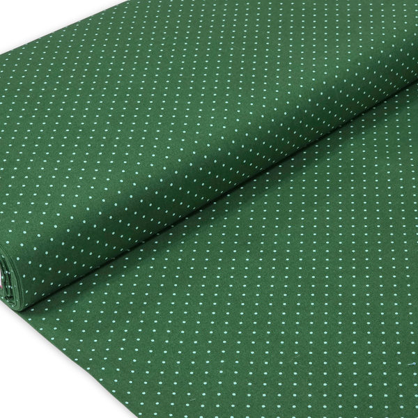 Tela Estampada de 100% Algodón 44" Polka Dots Pequeños, Lilypad - 1 yarda