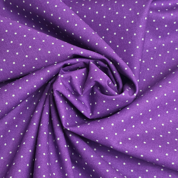 Tela Estampada de 100% Algodón 44" Polka Dots Pequeños, Opal - 1 yarda