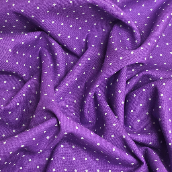 Tela Estampada de 100% Algodón 44" Polka Dots Pequeños, Opal - 1 yarda